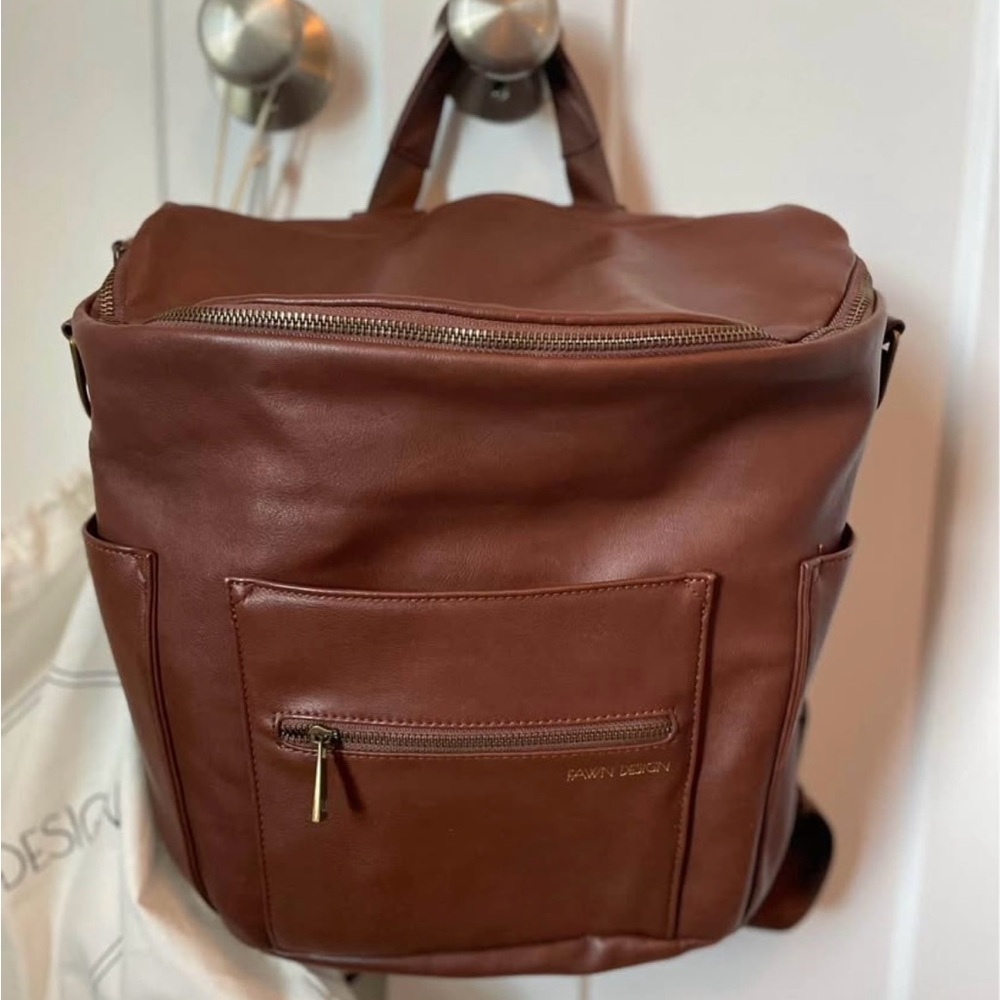 Fawn Design Brown Leather Baby Bag